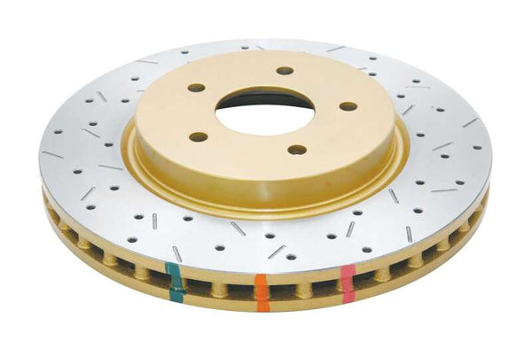 DBA 8/98+ Nissan Skyline R34 GTT Front Cross Drilled Slotted 4000 Series Rotor - Bull Strap