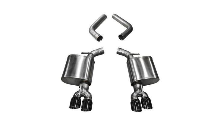 Corsa 2015-23 Dodge Challenger 6.4L/17-19 Challenger 5.7L Black Sport Axle-Back Exhaust w/3.5in Tips - Bull Strap