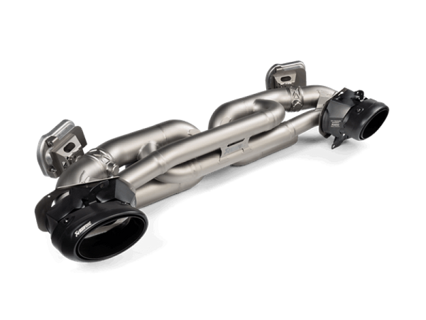 Akrapovic 20-21 Porsche 911 Turbo/Turbo S (992) Tail Pipe Set (Titanium) - Black - Bull Strap