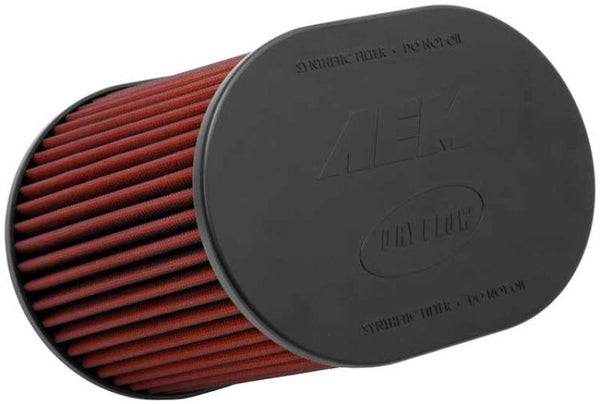 AEM 4.00 in Dryflow Air Filter Oval 9.00 in Element - Bull Strap