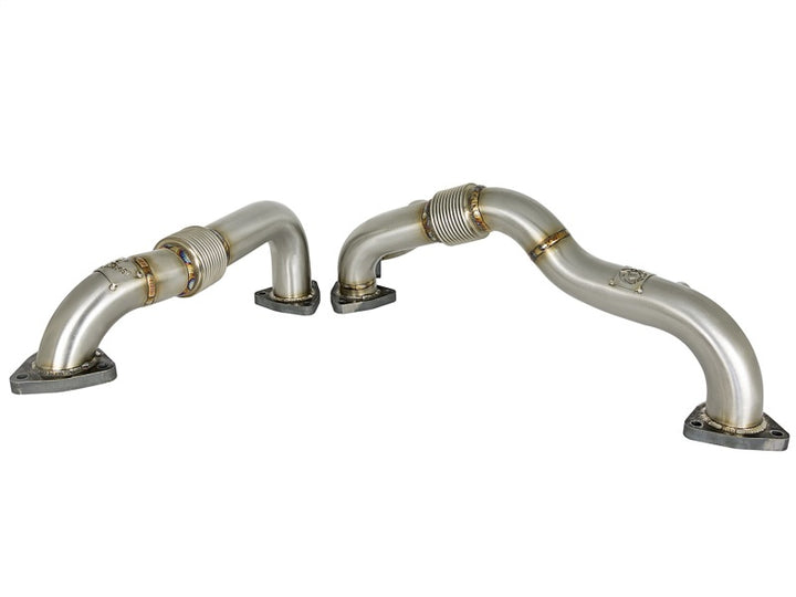 aFe Twisted Steel Header Up-Pipe 08-10 Ford Diesel Trucks V8-6.4L (td) - Bull Strap