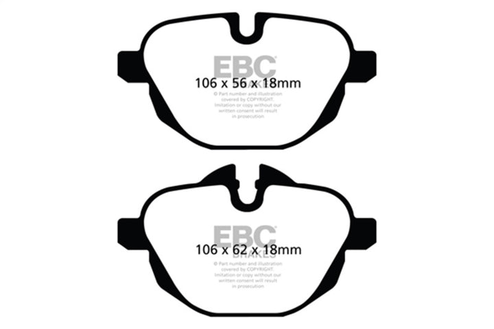 EBC 11+ BMW X3 2.0 Turbo (F25) Ultimax2 Rear Brake Pads - Bull Strap