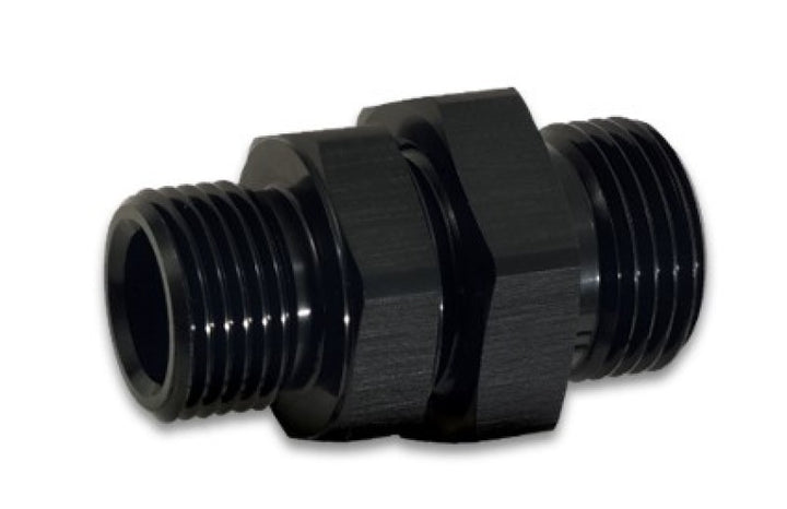 Vibrant -8AN to -6AN ORB Male to Male Union Adapter - Anodized Black - Bull Strap