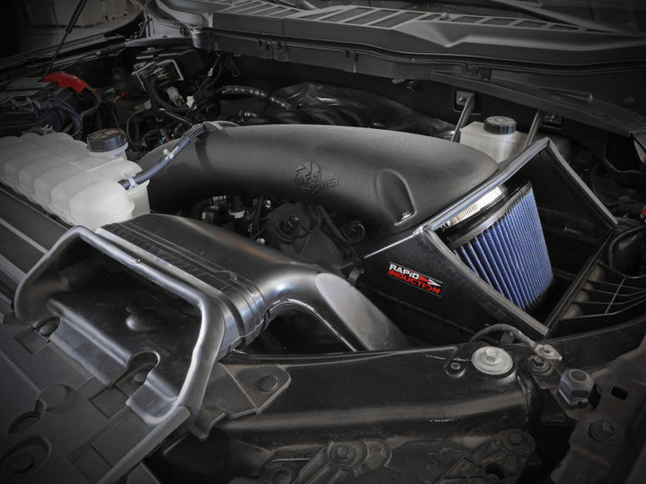 aFe Rapid Induction Cold Air Intake System w/Pro 5R Filter 2021+ Ford F-150 V8-5.0L - Bull Strap