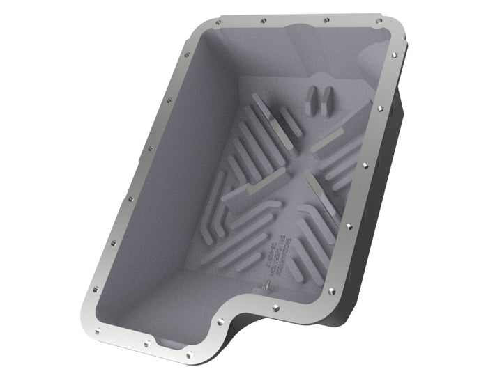 aFe Transmission Pan (Black); Ford Diesel Trucks 03-10 V8-6.0/6.4L (td) - Bull Strap