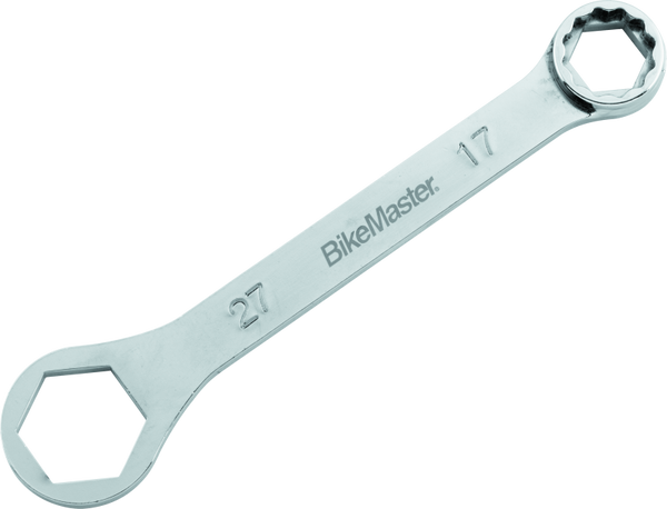 BikeMaster Rider Wrench - 27mm 6-pt x 17mm 12-pt - Bull Strap