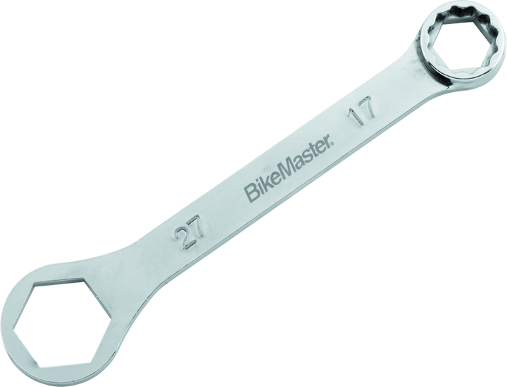 BikeMaster Rider Wrench - 27mm 6-pt x 17mm 12-pt - Bull Strap