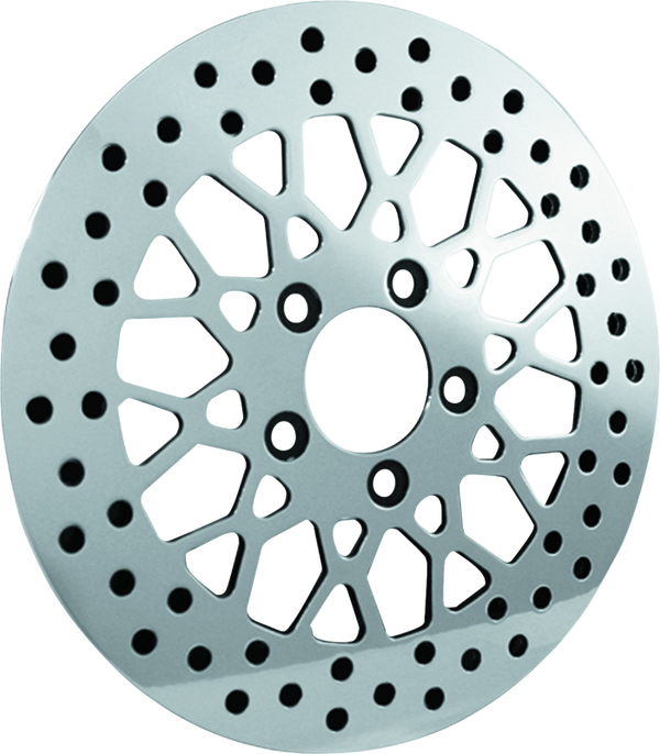 Bikers Choice 11.5 Inch Front Mesh Brake Rotor 84-16 Big Twin & XL Except 06-17 FXD 08-17 FLH FLT - Bull Strap