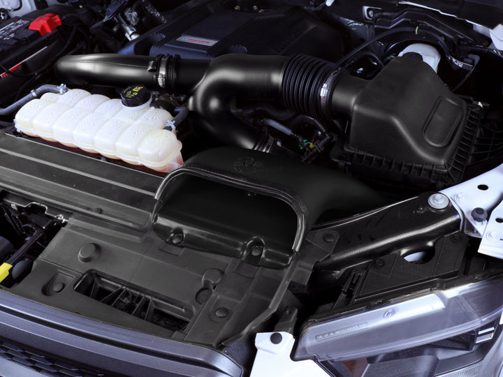 aFe Quantum Cold Air Intake System Scoop 15-18 Ford F150 EcoBoost V6-3.5L/2.7L - Bull Strap
