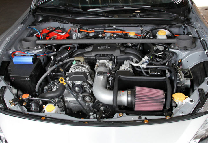 K&N 13 Subaru BRZ 2.0L / 13 Scion FR-S 2.0L Silver 69 Series Typhoon Intake - Bull Strap