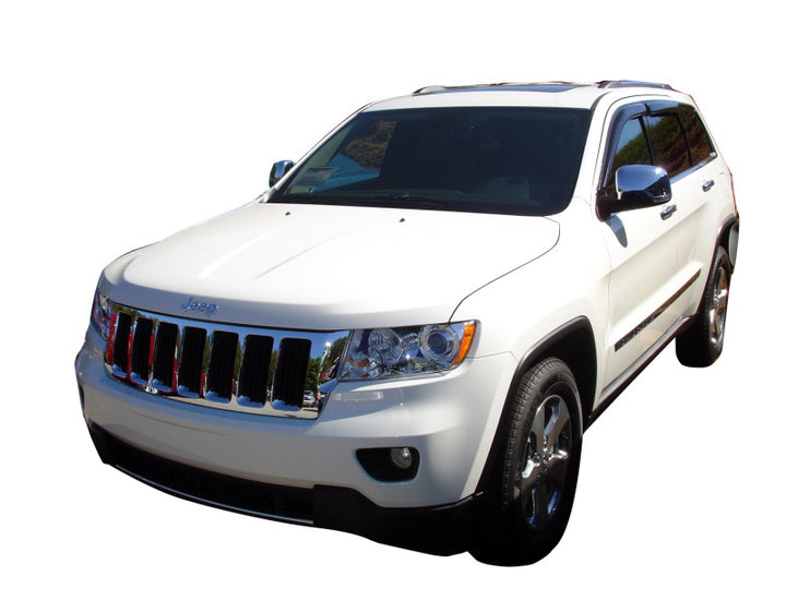 AVS 11-18 Jeep Grand Cherokee Ventvisor Outside Mount Window Deflectors 4pc - Smoke - Bull Strap