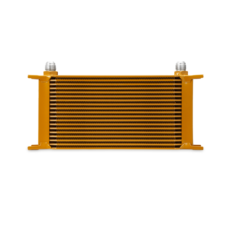 Mishimoto Universal 19 Row Oil Cooler - Gold - Bull Strap