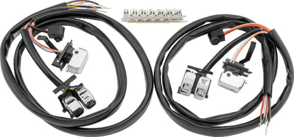 Twin Power 07-10 FLH FLT FXST FLST FXD XL Chrome Handlebar Switch Kit - Bull Strap