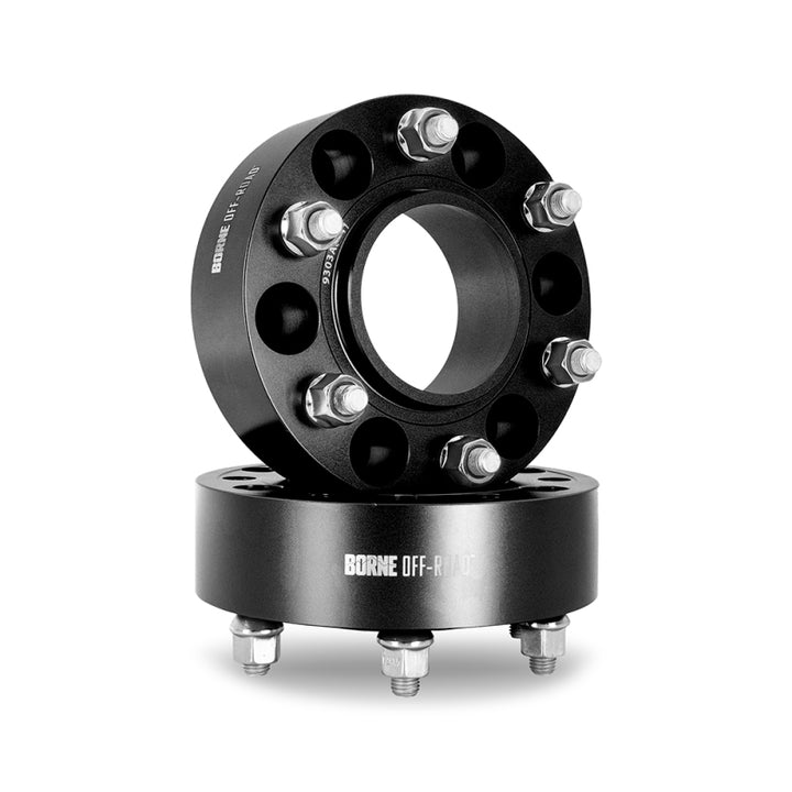 Borne Off-Road Wheel Spacers - 6x135 - 87.1 - 38 - M14 - Black - Bull Strap