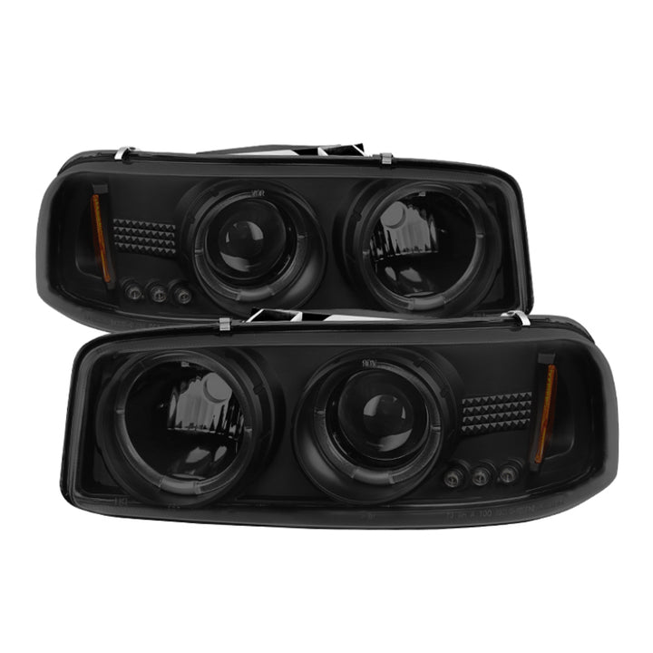 Spyder GMC Sierra 1500/2500 99-06 Projector Headlights LED Halo LED Blk Smke PRO-YD-CDE00-HL-BSM - Bull Strap