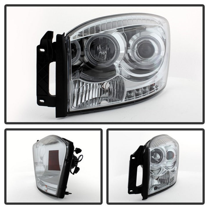 Spyder Dodge Ram 1500 06-08/Ram 2500 06-09 Projector Headlights LED Halo LED Chrm PRO-YD-DR06-HL-C - Bull Strap
