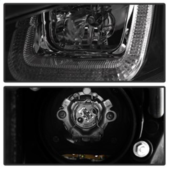 Spyder Volkswagen Golf VII 14-16 Projector Headlights DRL LED Red Stripe Blk PRO-YD-VG15-RED-DRL-BK - Bull Strap