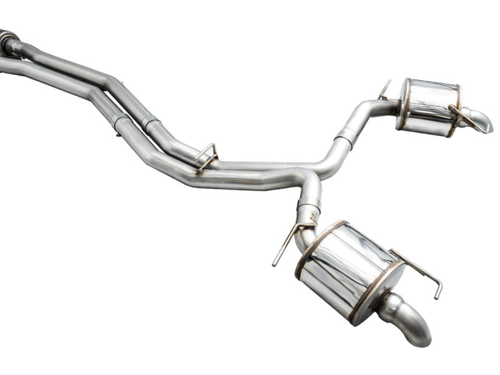 AWE Audi 2019-2023 C8 A6/A7 3.0T Touring Edition Cat-back Exhaust- Turn Downs - Bull Strap