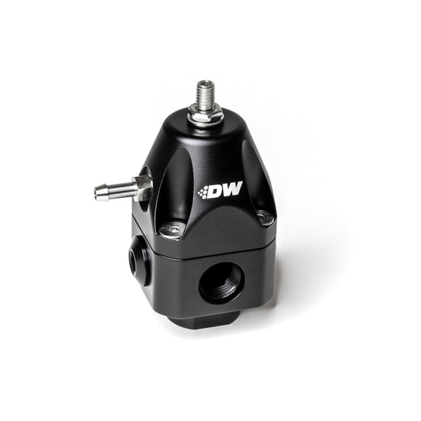 DeatschWerks DWR1000c Adjustable Fuel Pressure Regulator Dual 6AN Inlet and 6AN Outlet - Black - Bull Strap