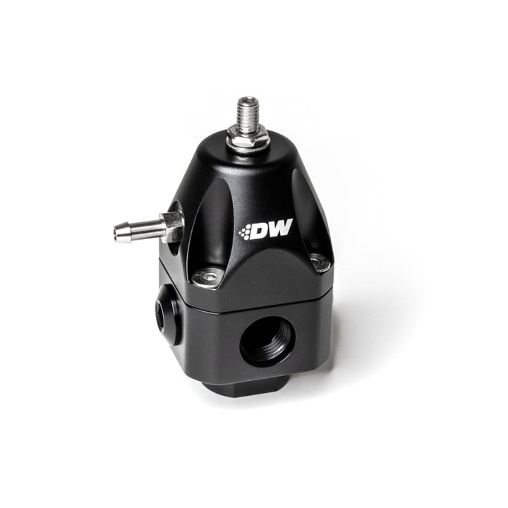 DeatschWerks DWR1000c Adjustable Fuel Pressure Regulator Dual 6AN Inlet and 6AN Outlet - Black - Bull Strap