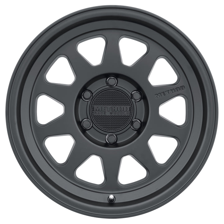 Method MR316 17x8.5 0mm Offset 6x135 87mm CB Matte Black Wheel - Bull Strap