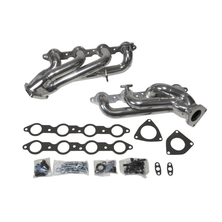 BBK 99-04 GM Truck SUV 4.8 5.3 Shorty Tuned Length Exhaust Headers - 1-3/4 Titanium Ceramic - Bull Strap