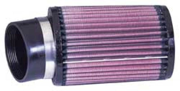 K&N Filter Universal Filter Round Straight 2.75in Flange ID / 4in OD / 6in Height / 20 deg Angle - Bull Strap