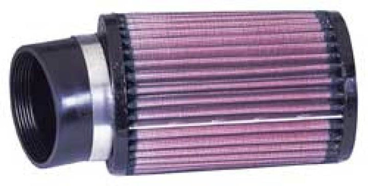 K&N Filter Universal Filter Round Straight 2.75in Flange ID / 4in OD / 6in Height / 20 deg Angle - Bull Strap