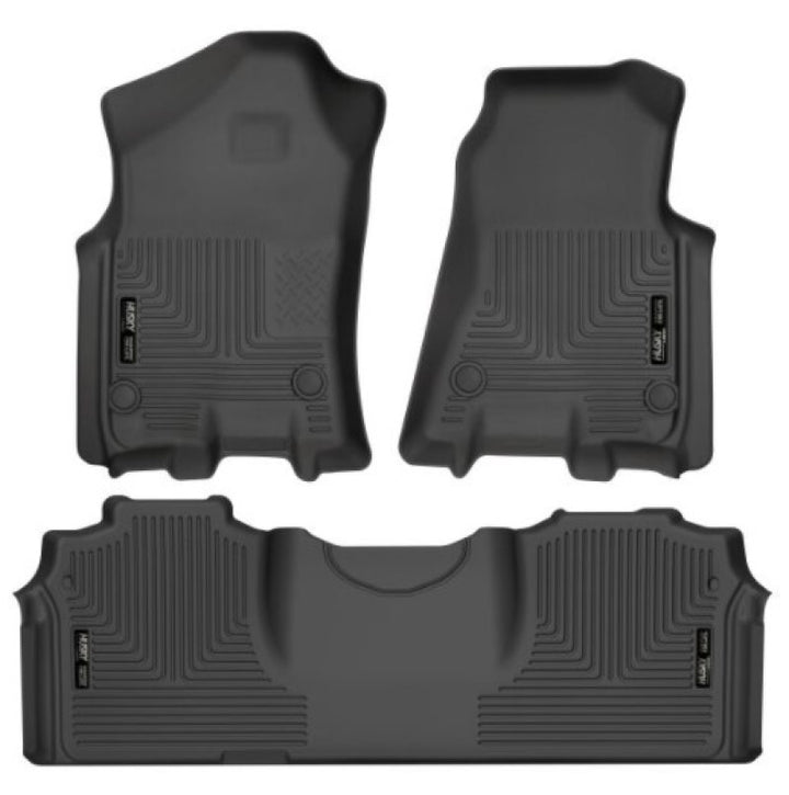 Husky Liners 19-21 RAM 2500/3500 Mega Cab Weatherbeater Front and 2nd Seat Floor Liners - Black - Bull Strap