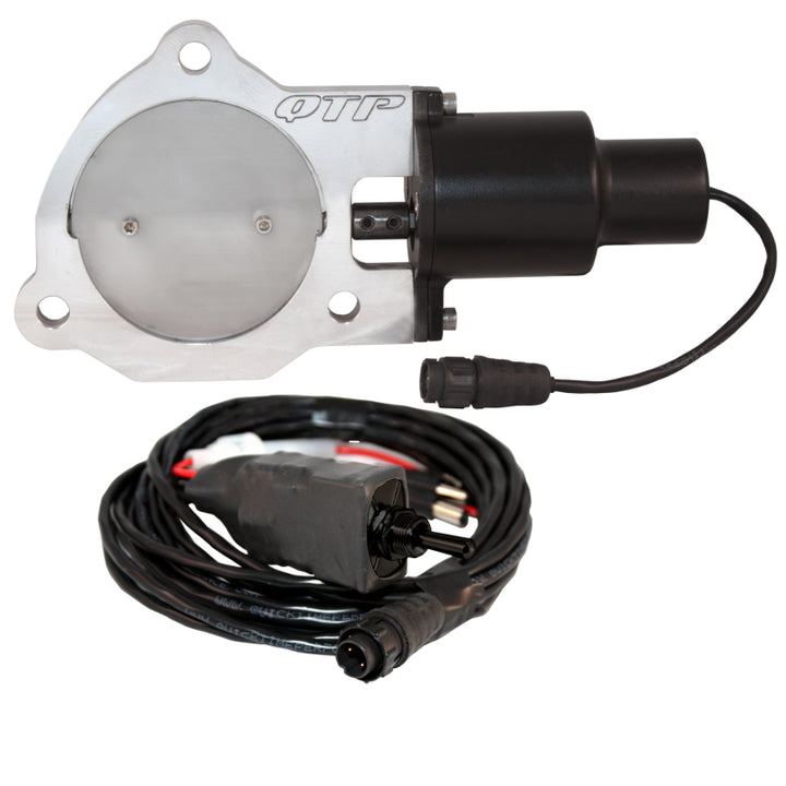 QTP 3.5in Bolt-On QTEC Electric Cutout Valve - Single - Bull Strap