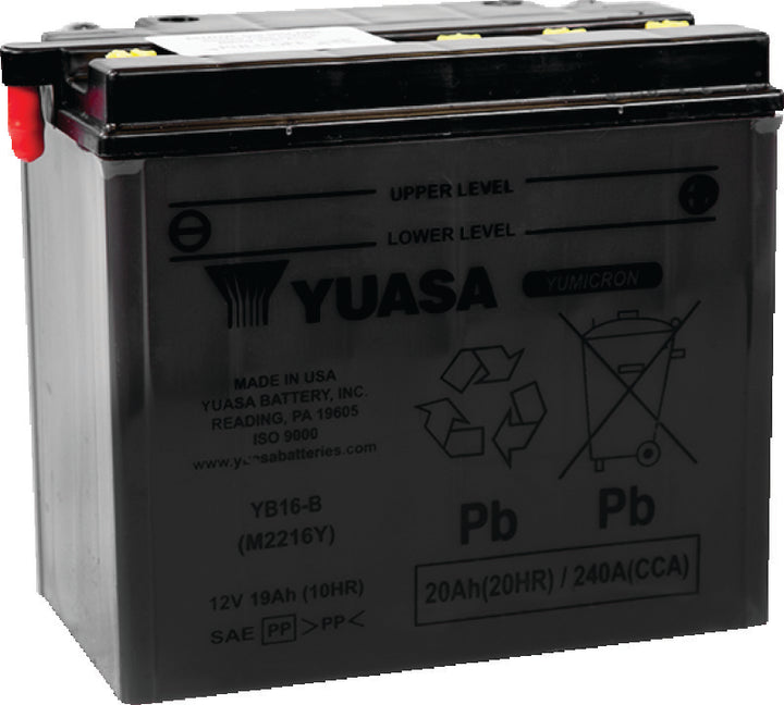 Yuasa YB16-B Yumicron 12-Volt Battery - Bull Strap