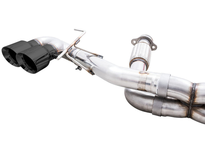 AWE Tuning 2020 Chevrolet Corvette (C8) Track Edition Exhaust - Quad Diamond Black Tips - Bull Strap