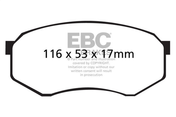 EBC 92-93 Toyota Pick-Up Extra Cab Greenstuff Front Brake Pads - Bull Strap