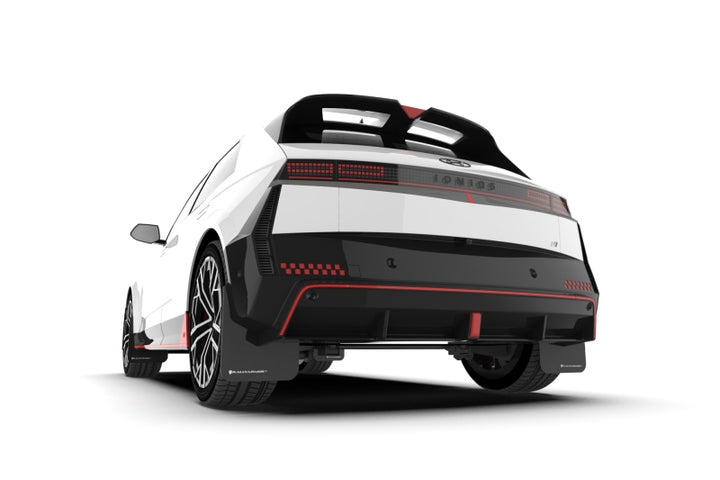 Rally Armor 2025 Hyundai Ioniq 5 N Black Mud Flap w/Light Blue Logo - Bull Strap