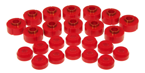 Prothane 63-91 Jeep Wagoneer Body Mount - Red - Bull Strap
