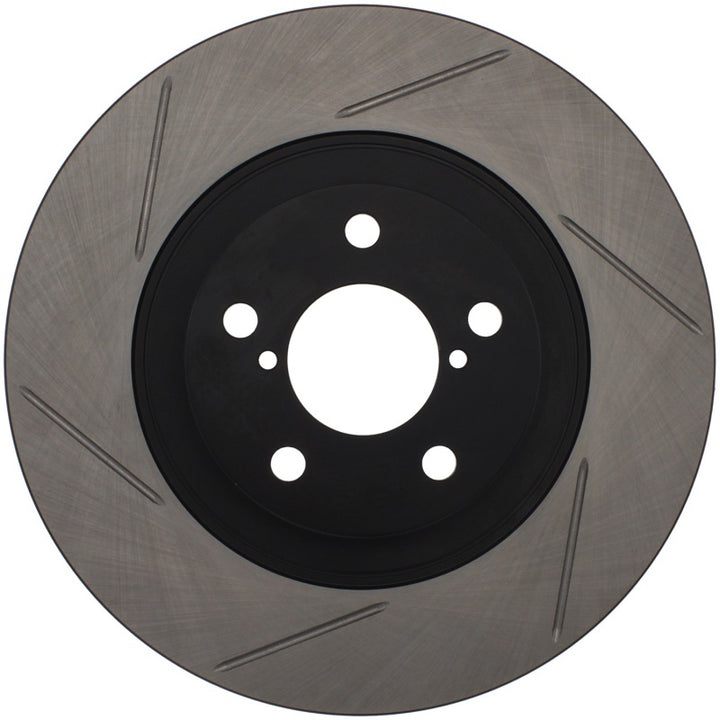 StopTech Power Slot 06-08 Subaru Legacy / 13 Scion FR-S / 13 Subaru BRZ Front Right Slotted Rotor - Bull Strap