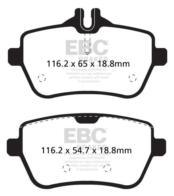 EBC 14+ Mercedes-Benz S550 4.7 Twin Turbo Redstuff Rear Brake Pads - Bull Strap