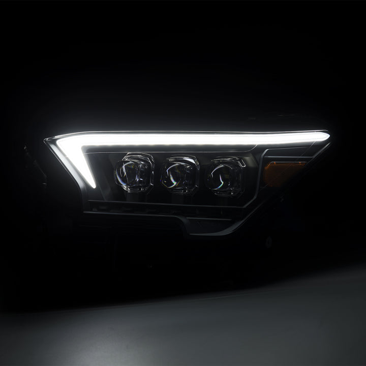 AlphaRex 2023+ Toyota Tacoma NOVA-Series LED Proj Headlights Black w/Actv Light & Seq. Sig + DRL - Bull Strap