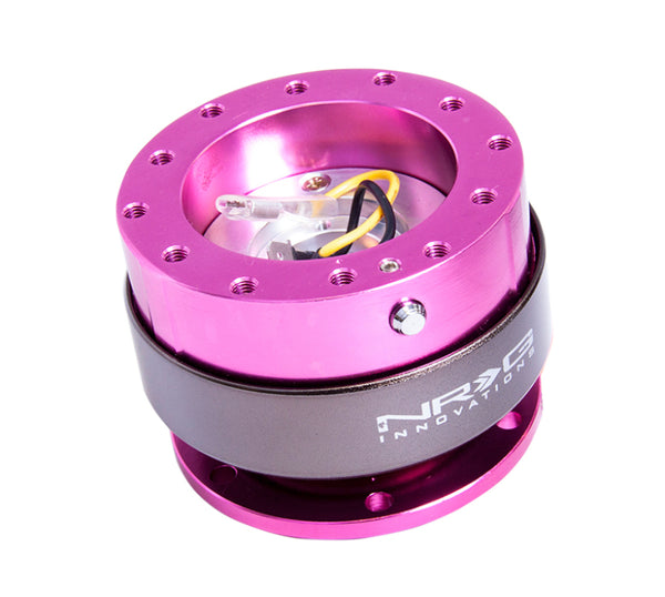 NRG Quick Release Gen 2.0 - Pink Body / Titanium Chrome Ring - Bull Strap