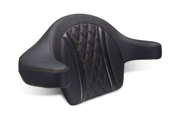 Mustang 23-25 Harley CVO Road Glide (ST) Deluxe Diamond Ext Arm Wrap-around Backrest Black - Bull Strap