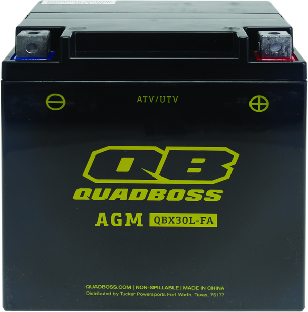 QuadBoss Maintenance-Free AGM Battery QBX30L-FA - Bull Strap
