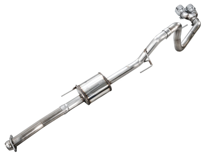 AWE 21-25 Ford F150 (14th Gen Reg Cab) Cat-Back Exhaust - 4.5in Dual Side Exit Chrome Tips - Bull Strap
