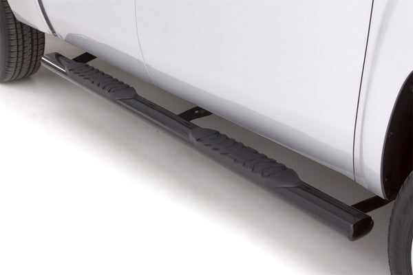 Lund 10-17 Dodge Ram 2500 Crew Cab 5in. Oval Straight Steel Nerf Bars - Black - Bull Strap