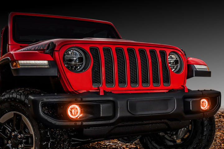 Oracle Jeep Wrangler JL/Gladiator JT LED Surface Mount Fog Light Halo Kit - Amber - Bull Strap