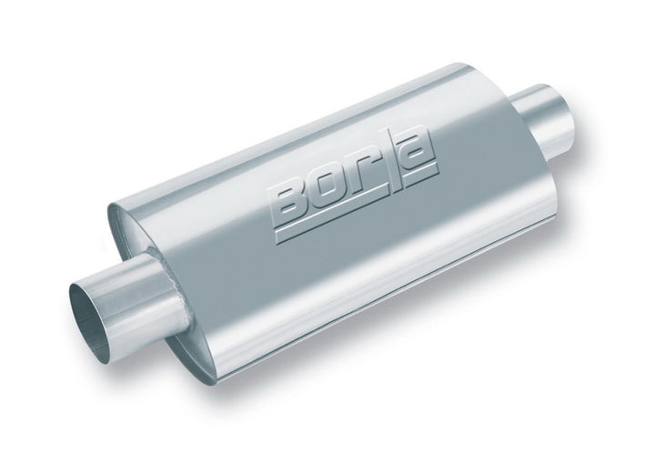 Borla XR-1 Racing Sportsman 3 inch Outlet / 3 inch Inlet Round, Oval or Offset Muffler - Bull Strap