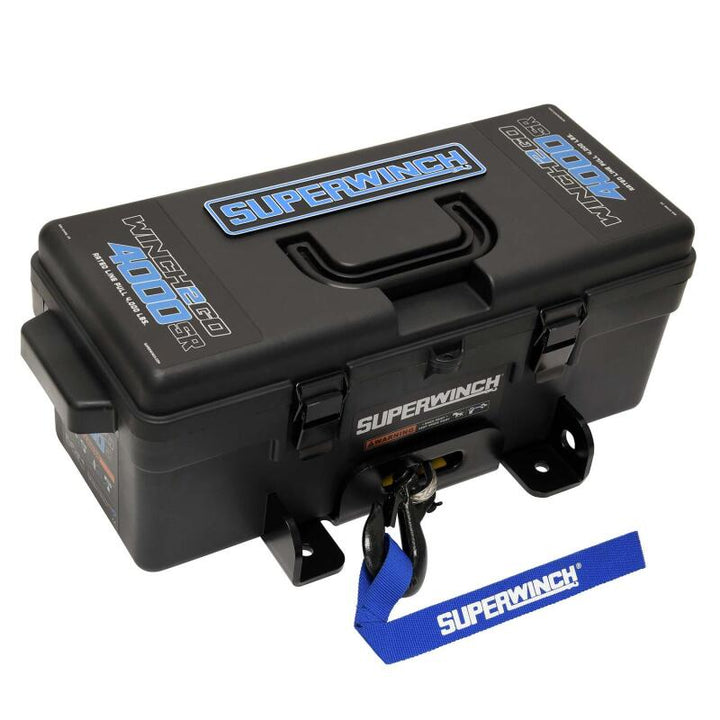 Superwinch 4000 LBS 12V DC 3/16in x 50ft Synthetic Rope Winch2Go - Bull Strap