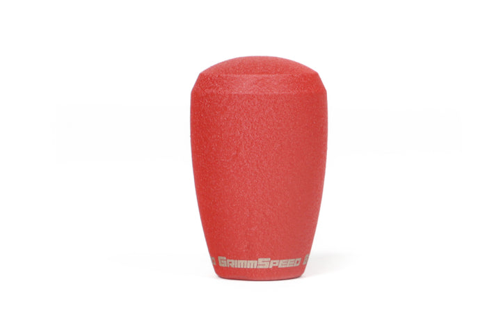 GrimmSpeed Shift Knob Stainless Steel - Subaru 5 Speed and 6 Speed Manual Transmission - Red - Bull Strap