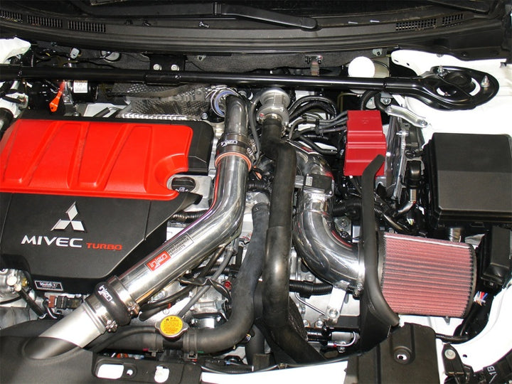 Injen 2008-14 Mitsubishi Evo X 2.0L 4Cyl Black Short Ram Intake - Bull Strap