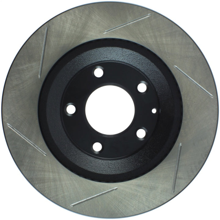 StopTech Power Slot 2003+ Mazda RX8 Slotted Left Rear Rotor - SPORT SUSPENSION ONLY - Bull Strap