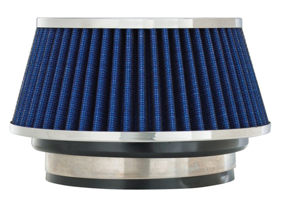 Spectre Adjustable Conical Air Filter 2-1/2in. Tall (Fits 3in. / 3-1/2in. / 4in. Tubes) - Blue - Bull Strap